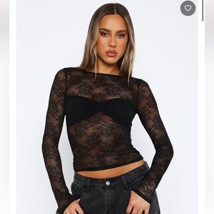 White Fox Boutique Black Lace Blouse